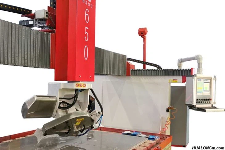 Mitre cutting of 5 axis cnc stone